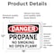 Signmission Propane No Smoking No Open Flames Danger Sign, Vinyl Decal, 18in W x 12in L, 2PK OS-2PACK-DS-D-1218-L-19467 - alternate 4